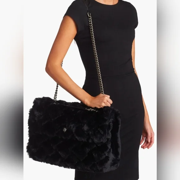 Like New Kurt Geiger Kensington XXL Faux Fur Convertible Shoulder Bag - Picture 4 of 17